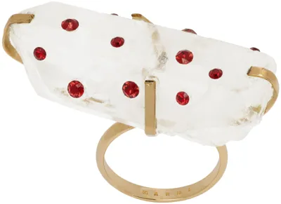 Marni Gold Dice Ring In 00w09 Glass