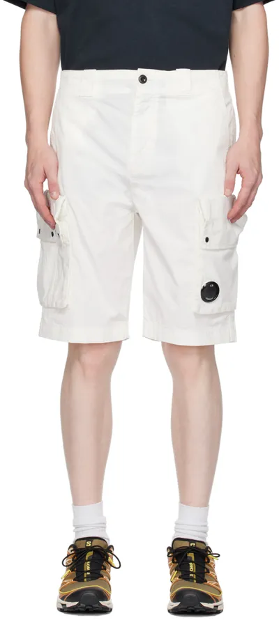 C.p. Company C.p.company Shorts White In Weiss