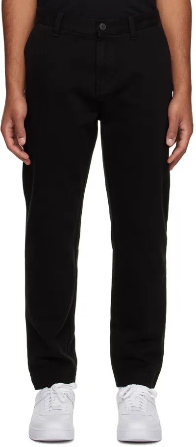 Hugo Black Tapered Trousers In Black 001