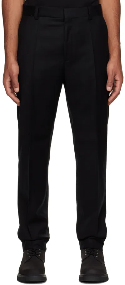 Hugo Black Creased Trousers In Black 001