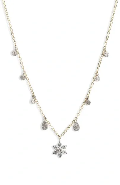 Meira T 14k White & Yellow Gold Diamond Star & Dangle Pendant Necklace, 18