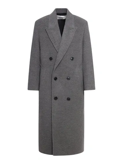 Ami Alexandre Mattiussi Double Breasted Coat In Grey