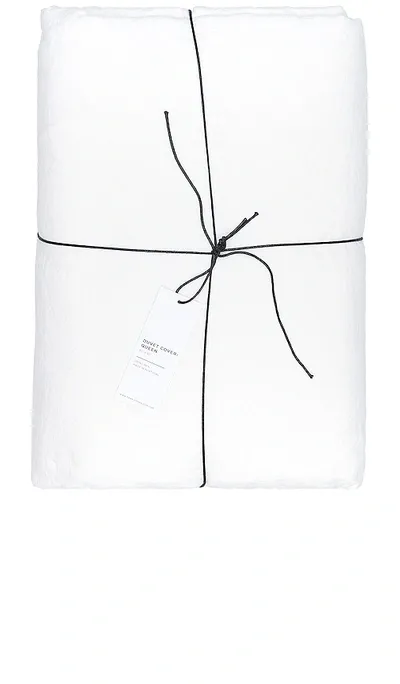 Hawkins New York Simple Linen Queen Duvet Cover In White