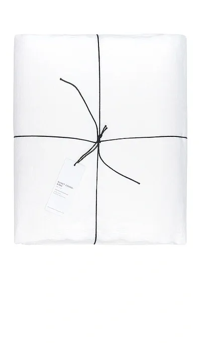 Hawkins New York Simple Linen King Duvet Cover In White