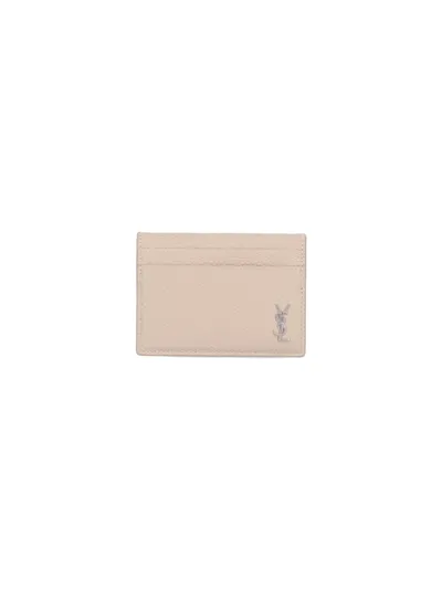 Saint Laurent Logo Card Holder In White