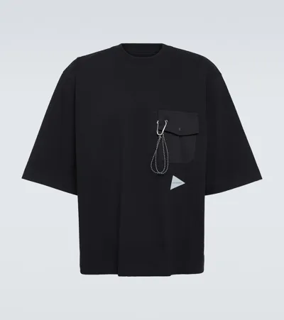 And Wander Cotton Jersey T-shirt In Black