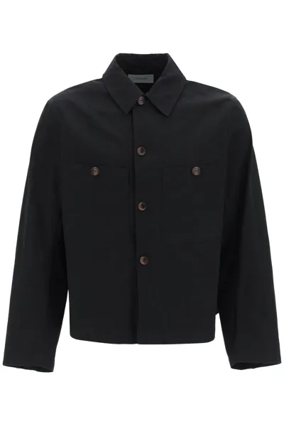 Lemaire Military Overshirt In Black