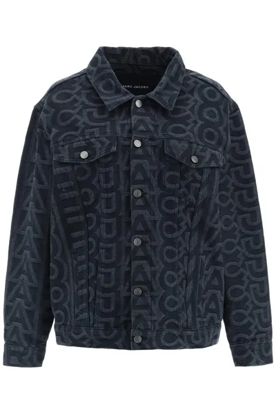 Marc Jacobs Monogram Denim Jacket In Black