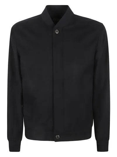 Zegna Oasi Cashmere Bomber Jacket In Blue