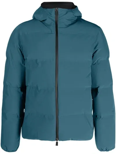 Herno Zip-up Goose Down Jacket In Blue