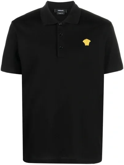 Versace Medusa Polo Shirt In Black