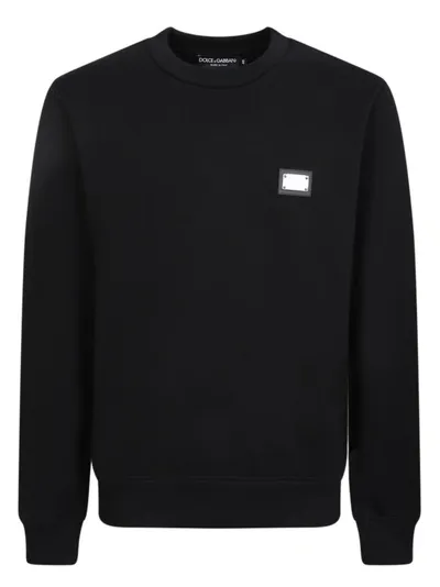 Dolce & Gabbana Logo Plaque Black Sweatshirt