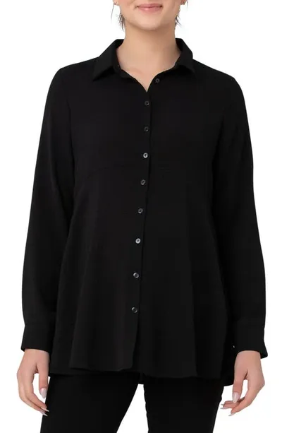 Ripe Maternity Tina Button Up Peplum Women Shirt Black