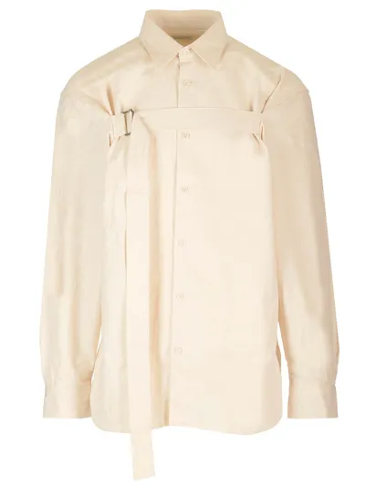 Dries Van Noten Oversized Shirt With Strap In White