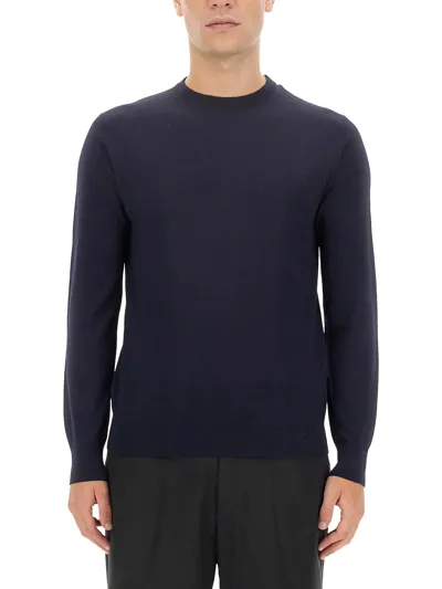 Ballantyne Boucle Wool Pullover In Blue