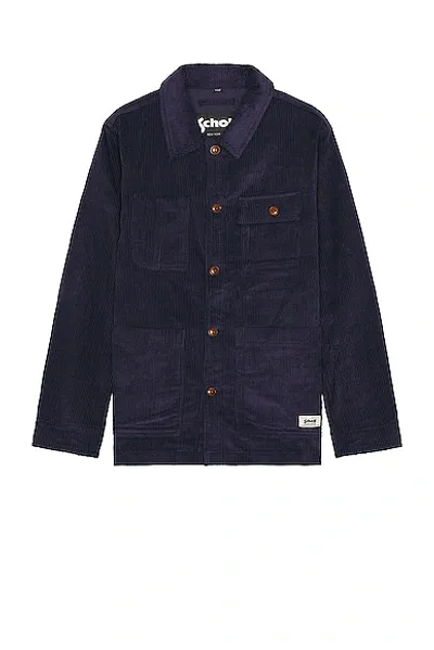 Schott Wale Chore Jacket In Navy