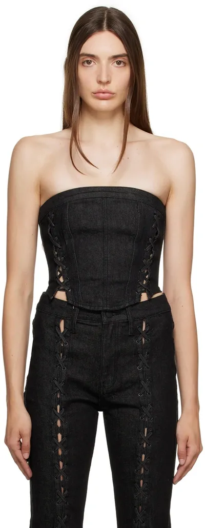 Ksubi Black Laced Denim Corset