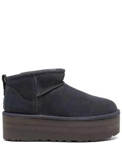 Ugg Classic Ultra Mini Flatform Boots In Blue