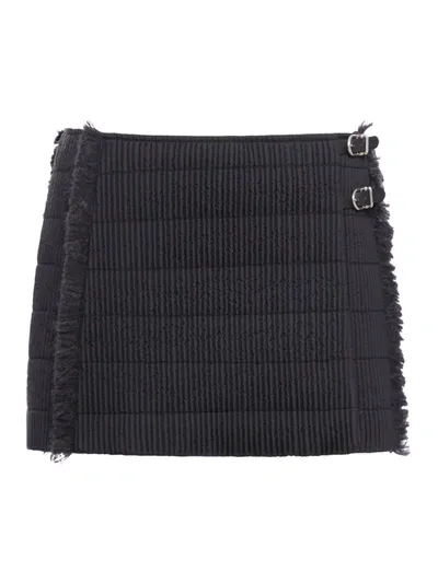 Durazzi Milano Fringed Quilted Mini Skirt In Black