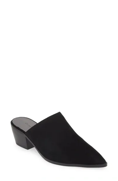 Chocolat Blu Cellia Pointed Toe Mule In Black Suede