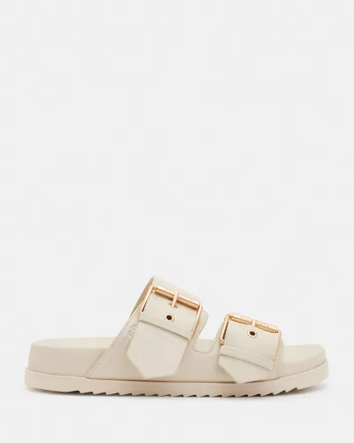 Allsaints Sian Leather Sandals In White