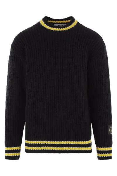 Msgm Logo Patch Crewneck Sweatshirt In Black