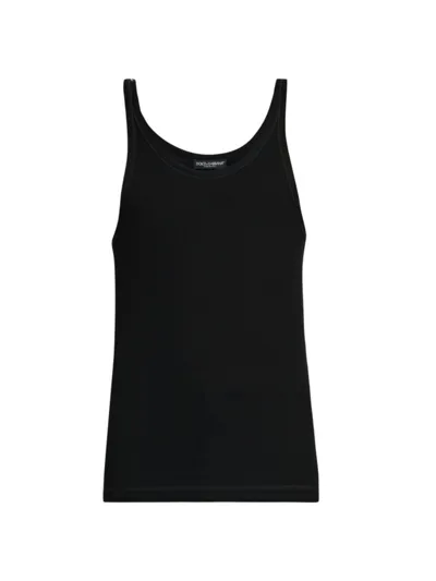 Dolce & Gabbana Logo-patch Detail Tank Top In Black