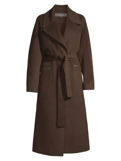 Nicole Benisti Women's Iris Wool-blend Belted Coat In Chocolate