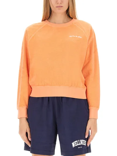 Sporty And Rich Sweatshirt With Logo In Orange