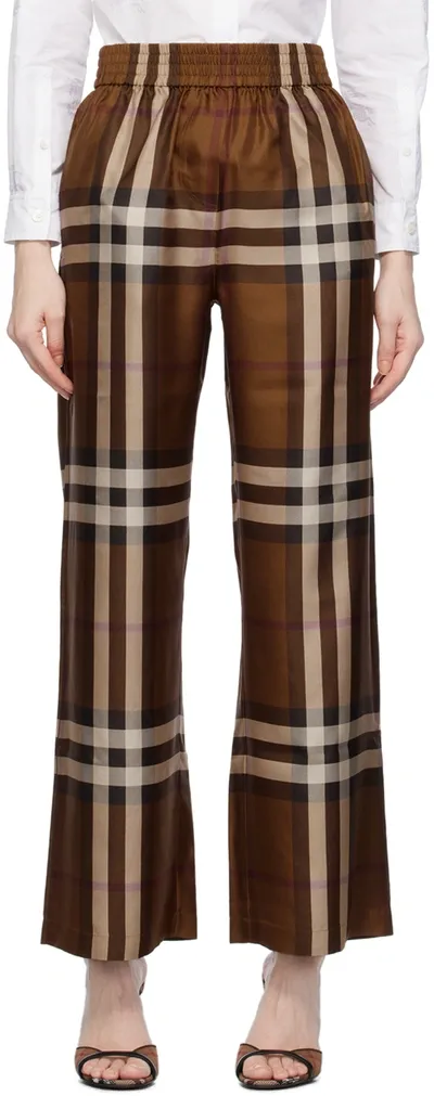 Burberry Checked Elasticated Waistband Trousers In New