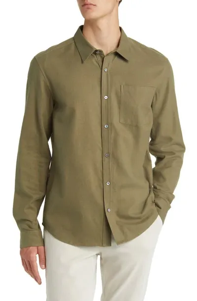 Frame Brushed Shirt In Green