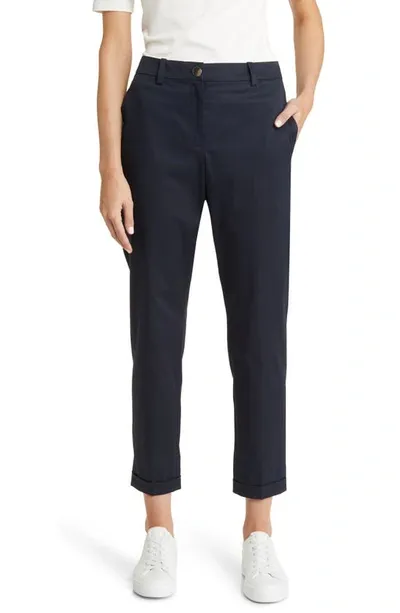 Hugo Boss Boss Tachinoa Stretch Cotton Ankle Pants In Sky Captain