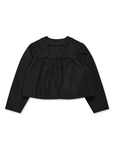 Molly Goddard Tosca Concealed-fastening Jacket In Black