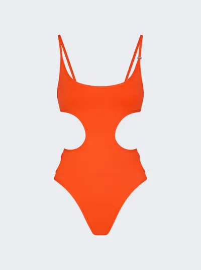 Attico Cut Out One Piece Swimsuit In Orange