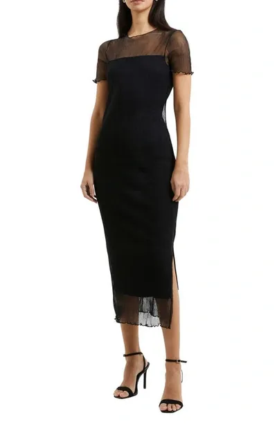 French Connection Saskia Ruched Dress In Black