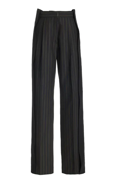 Diotima Stona Pleated Straight-leg Pants In Black