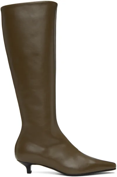 Totême Toteme The Slim Kitten Heel Knee High Boot (women)<br /> In 012 Ash