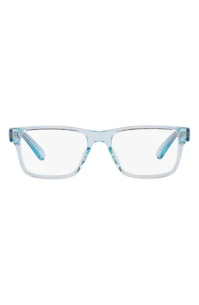 Versace 47mm Rectangular Optical Glasses In Clear Blue