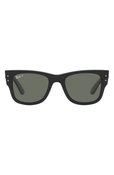 Ray Ban Mega Wayfarer 52mm Polarized Square Sunglasses In Black