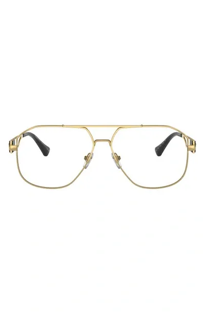 Versace 57mm Pilot Optical Glasses In Gold