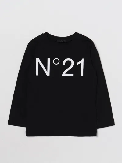 N°21 Kids' Cotton T-shirt In Black