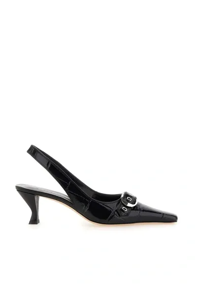 By Far Evita Leather Slingback In Black