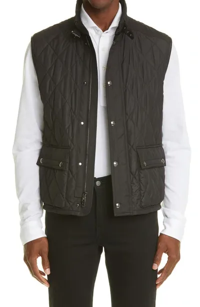 Ralph Lauren Purple Label Leyland Quilted Vest In Polo Black