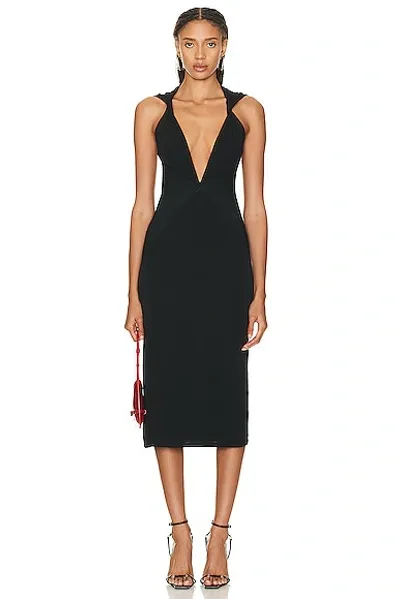 Miaou Deep V Joan Dress In Black