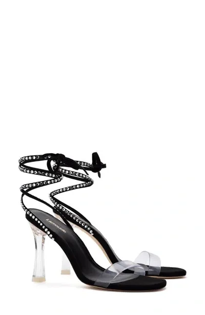 Larroude The Gloria Disco Sandal In Black