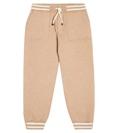 Brunello Cucinelli Kids' Wool-blend Sweatpants In Beige