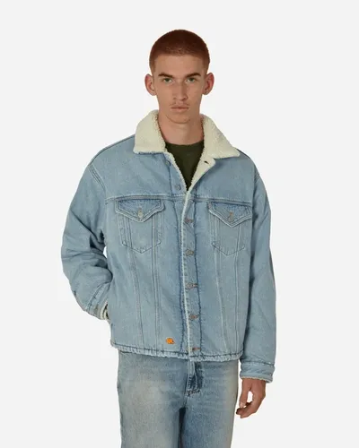 Erl Levi's® Sherpa Trucker Jacket Light Indigo Wash In Blue