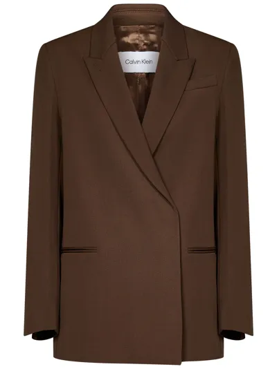 Calvin Klein Blazer In Brown