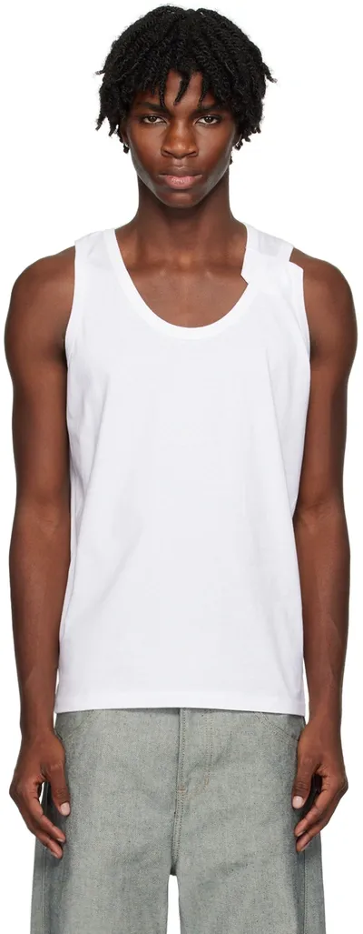 Marina Yee White Deconstructed Tank Top