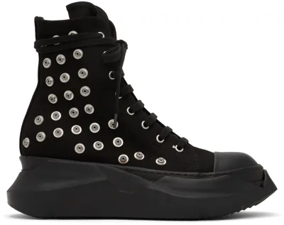 Rick Owens Drkshdw Black Rivet Sneakers In 999 Black/black/blac